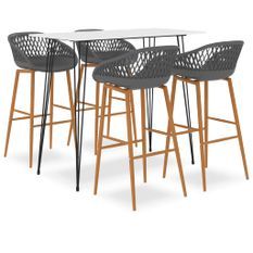 Ensemble de bar 5 pcs Blanc et gris 4