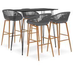 Ensemble de bar 5 pcs Noir et gris 5