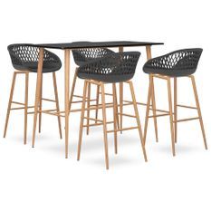 Ensemble de bar 5 pcs Noir et gris 7