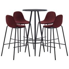 Ensemble de bar 5 pcs Tissu Rouge bordeaux
