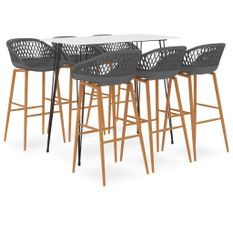 Ensemble de bar 7 pcs Blanc et gris 8