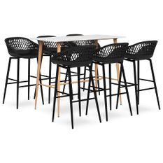 Ensemble de bar 7 pcs Blanc et noir 7