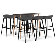 Ensemble de bar 7 pcs Noir et gris