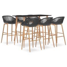 Ensemble de bar 7 pcs Noir et gris 2