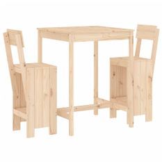 Ensemble de bar de jardin 3 pcs bois de pin massif