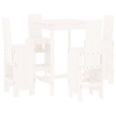 Ensemble de bar de jardin 5 pcs blanc bois massif de pin