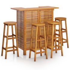 Ensemble de bar de jardin 5 pcs Bois d'acacia solide 2