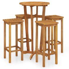 Ensemble de bar de jardin 5 pcs bois d'acacia solide