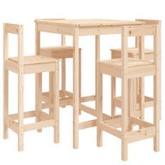 Ensemble de bar de jardin 5 pcs bois de pin massif