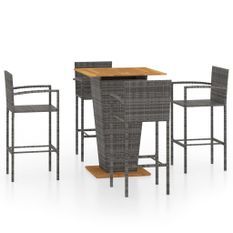 Ensemble de bar de jardin 5 pcs Gris 6