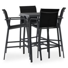 Ensemble de bar de jardin 5 pcs Noir 7