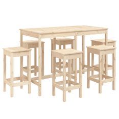 Ensemble de bar de jardin 7 pcs Bois de pin massif