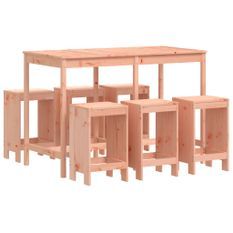 Ensemble de bar de jardin 7 pcs bois massif douglas