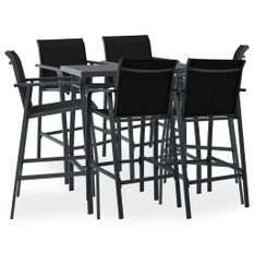 Ensemble de bar de jardin 7 pcs Noir