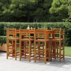 Ensemble de bar de jardin 9 pcs Bois d'acacia solide