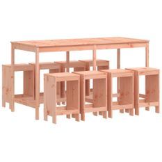 Ensemble de bar de jardin 9 pcs bois massif douglas