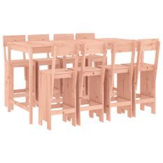 Ensemble de bar de jardin 9 pcs bois massif douglas