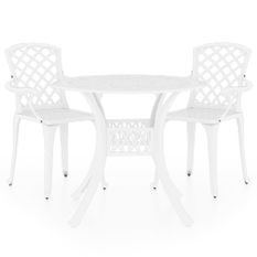 Ensemble de bistro 3 pcs Aluminium coulé Blanc 6