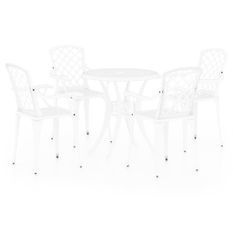 Ensemble de bistro 5 pcs Aluminium coulé Blanc 6