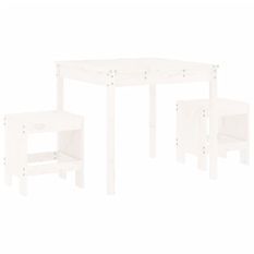 Ensemble de bistrot de jardin 3 pcs blanc bois de pin massif