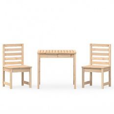 Ensemble de bistrot de jardin 3 pcs bois de pin massif