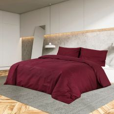 Ensemble de housse de couette Bordeaux 140x200 cm Coton