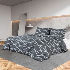 Ensemble de housse de couette Gris 200x200 cm Coton 3