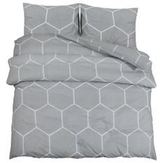 Ensemble de housse de couette Gris 200x200 cm Coton