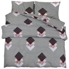 Ensemble de housse de couette Gris 220x240 cm Coton