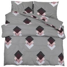 Ensemble de housse de couette Gris 260x220 cm Coton