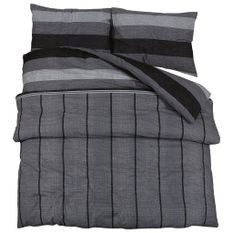 Ensemble de housse de couette gris foncé 200x200 cm Coton