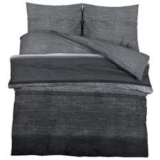 Ensemble de housse de couette gris foncé 200x200 cm Coton