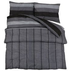 Ensemble de housse de couette gris foncé 220x240 cm Coton