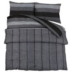 Ensemble de housse de couette gris foncé 240x220 cm Coton