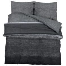 Ensemble de housse de couette gris foncé 260x240 cm Coton