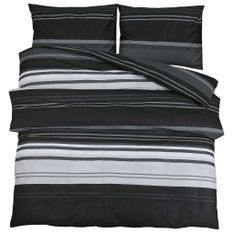 Ensemble de housse de couette noir et blanc 225x220 cm Coton