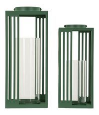 Ensemble de lanternes linee 2 pièces cm 18,3x18,3x43,5-15x15x36,5 (verre trempé)