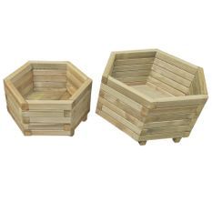 Ensemble de jardinière de jardin 2 pcs Bois de pin impregné