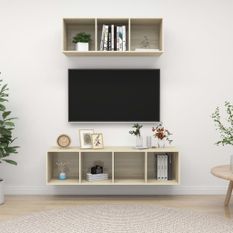 Ensemble de meuble TV 2 pcs Chêne sonoma 4