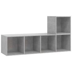 Ensemble de meuble TV 2 pcs Gris béton 3