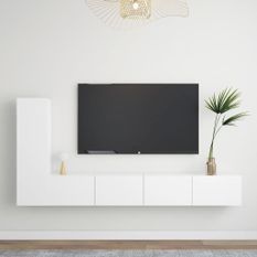 Ensemble de meuble TV 3 pcs Blanc 6