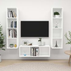 Ensemble de meuble TV 3 pcs Blanc 7