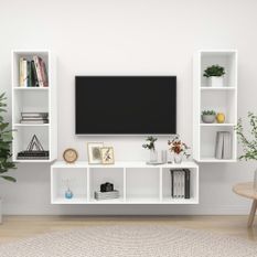 Ensemble de meuble TV 3 pcs Blanc