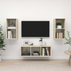 Ensemble de meuble TV 3 pcs Chêne sonoma 3