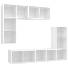 Ensemble de meuble TV 4 pcs Blanc 8
