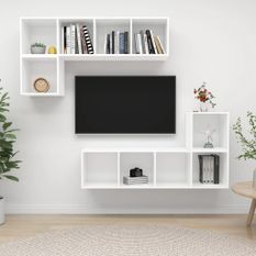 Ensemble de meuble TV 4 pcs Blanc 5