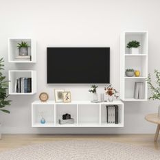 Ensemble de meuble TV 4 pcs Blanc 7