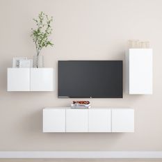 Ensemble de meuble TV 4 pcs Blanc 11