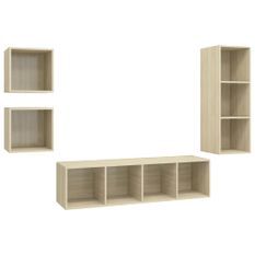 Ensemble de meuble TV 4 pcs Chêne sonoma 7