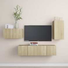 Ensemble de meuble TV 4 pcs Chêne sonoma 8